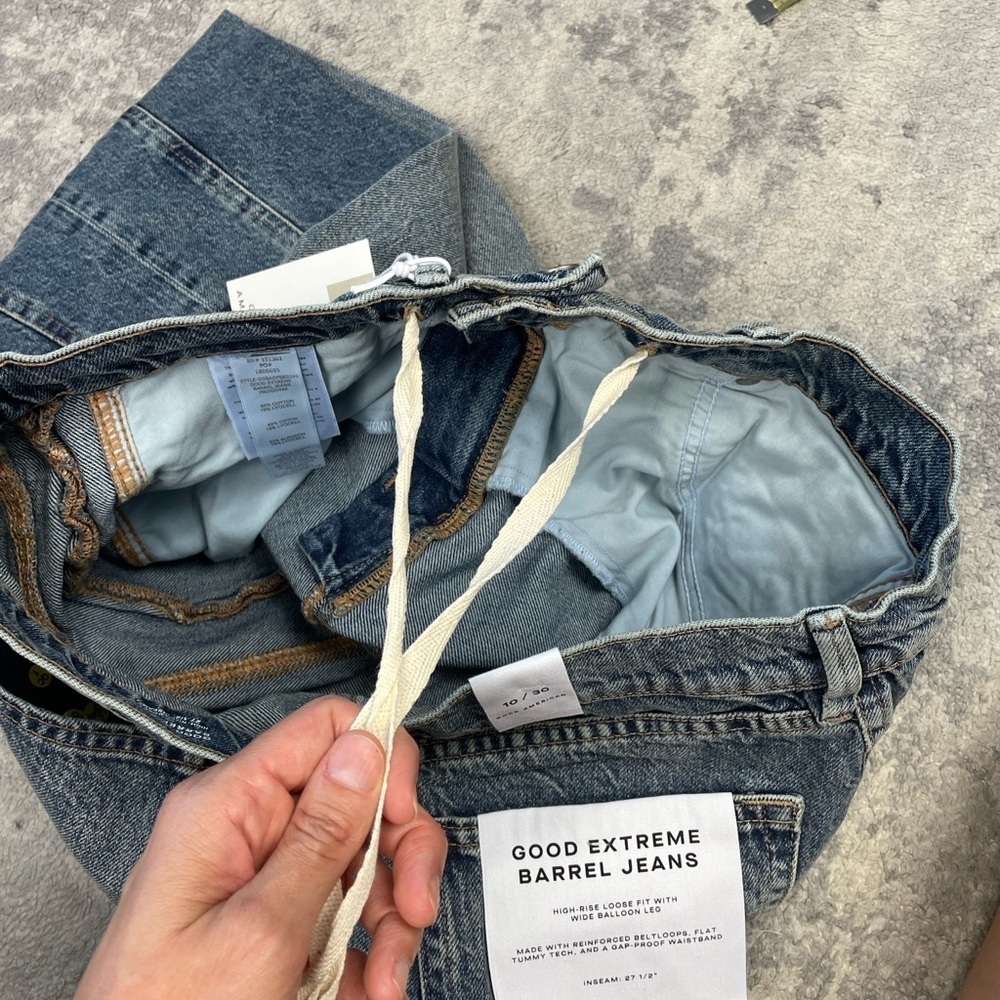 NWT Good American Good Extreme Barrel Jeans High Rise Wide Loose Indigo Sz 10 30 - Picture 10 of 15